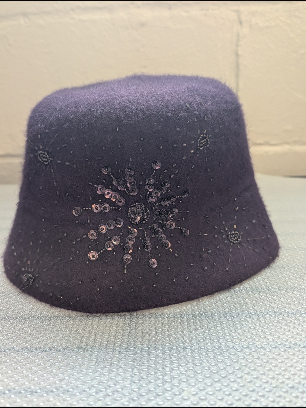 croft & barrow Purple Sequin Starburst Wool Bucket Hat